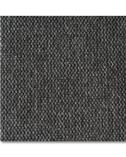 Close-up of a textured dark gray fabric square on the My Cloud Slope 40 Ottoman, showing a tight weave pattern. Shadows highlight small, repetitive loops, adding depth and durability.