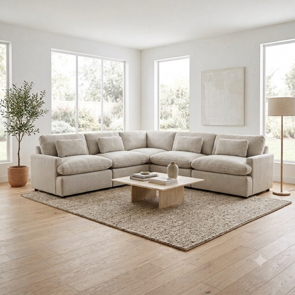 My Cloud modular sectional staged in a bright modern living room