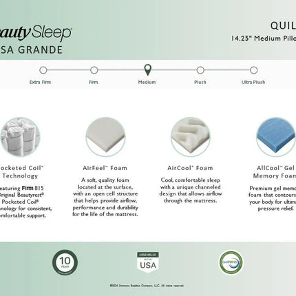 Serta Beauty Sleep Casa Grande construction detail