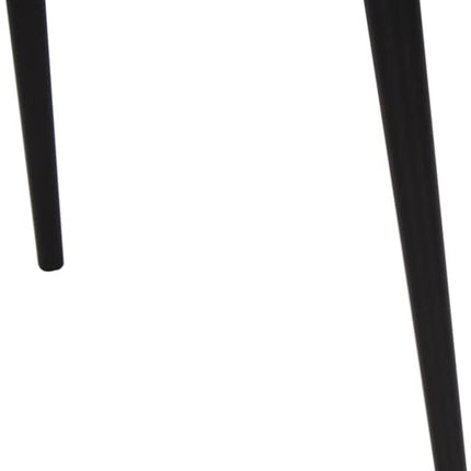 Close-up of two black chair legs on a white background highlights the mid-century style with tapered elegance, part of the Mango Bowl Coffee Table design.