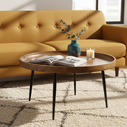 Mango Bowl Coffee Table styled in a cozy living room