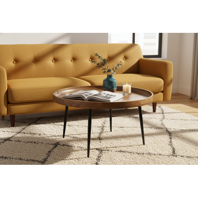 Mango Bowl Coffee Table styled in a cozy living room