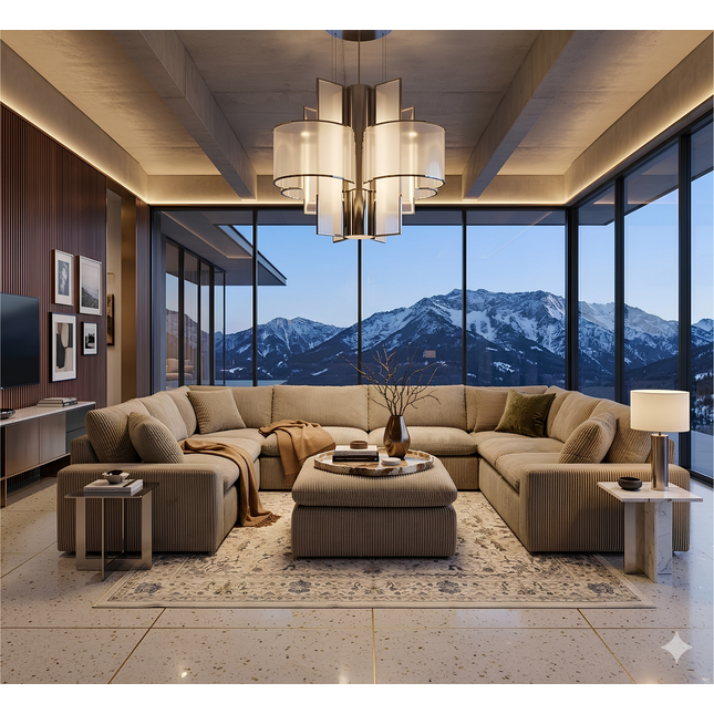 Yeti modular sectional in a mountain cabin