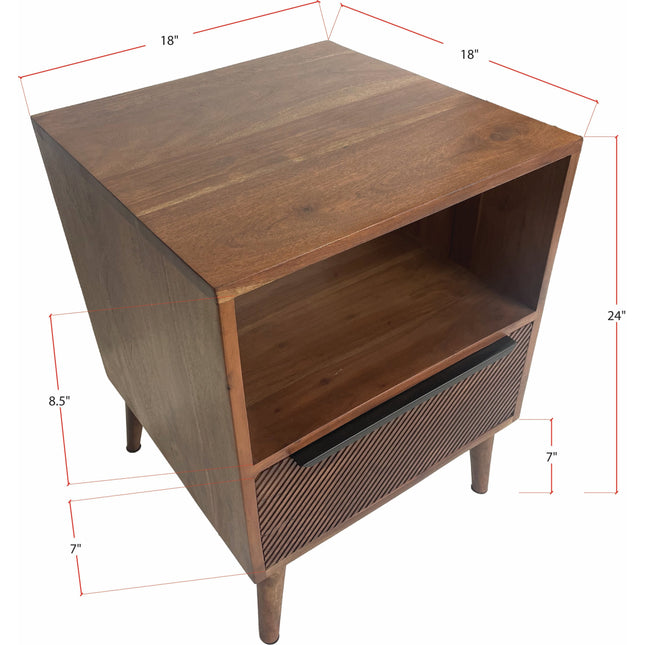Diagonal Mid-Century Modern Side Table