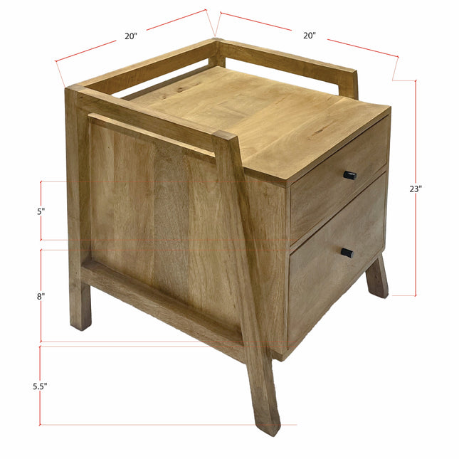 Alan Nightstand with Angular Frame