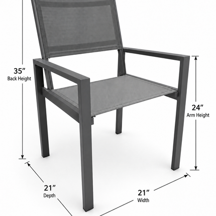 Winston Textilene Outdoor Dining Chair (2 Pack)