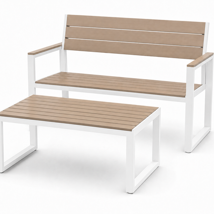 Winston Polywood Outdoor Bench & Coffee Table