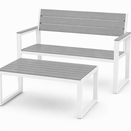 Winston Polywood Outdoor Bench & Coffee Table