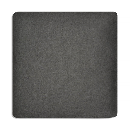 A gray, square My Cloud Slope 30 Ottoman features rounded edges and is set against a white background. The fabric looks soft and textured, offering ultimate comfort in furniture design.