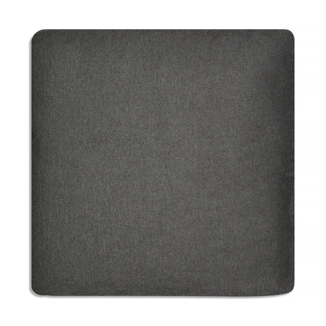 A gray, square My Cloud Slope 30 Ottoman features rounded edges and is set against a white background. The fabric looks soft and textured, offering ultimate comfort in furniture design.