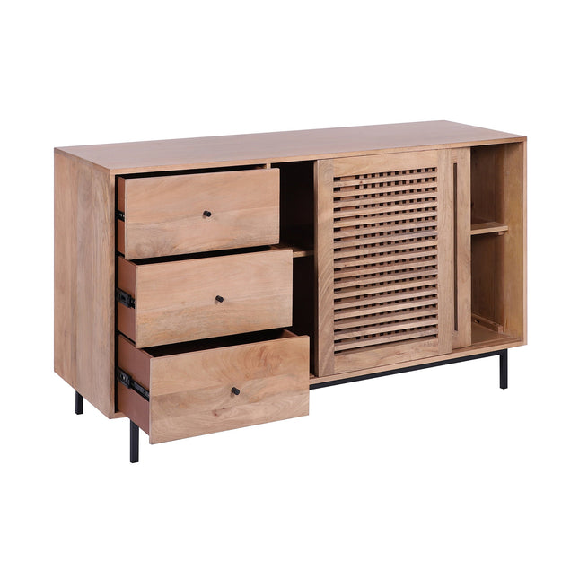 Bauhaus Solid Acacia Wood Sideboard