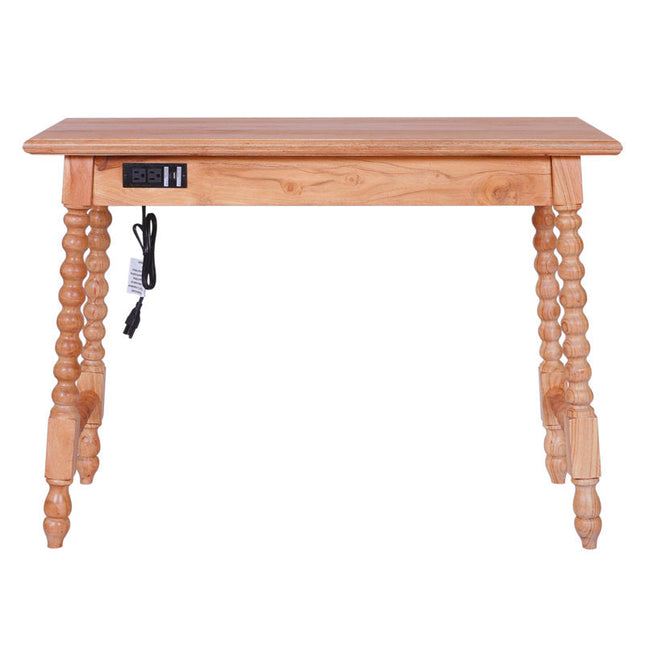 Delisle Solid Wood Desk with Built in Outlet