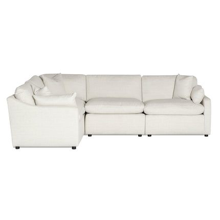 The My Cloud Slope 4 Piece Left L is a beige, L-shaped sectional sofa with plush seating and armrests, set against a white background. Its soft, comfortable upholstery makes it perfect for a living room, embodying the ultimate sofa experience.