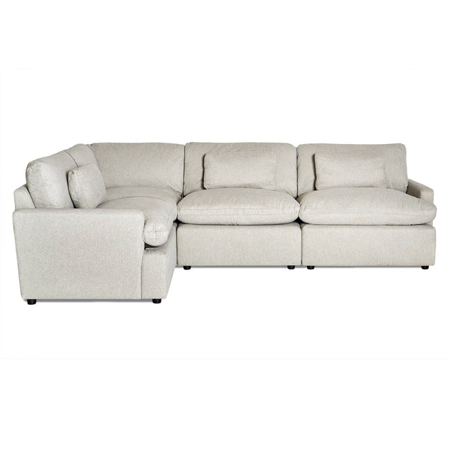 Experience the ultimate in comfort with the My Cloud / Classic Arm sectional—a customizable L-shaped sofa in light beige. With plush cushions and deep seating, this modern masterpiece offers three wide seats designed for style and relaxation.