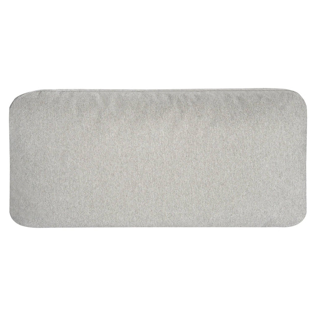 The My Cloud Classic Cushion Cover is a rectangular gray cushion with rounded corners and a textured fabric surface, offering easy maintenance with replaceable covers.