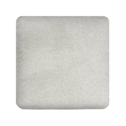 A light gray velvet fabric swatch, square with a smooth texture and rounded corners, is perfect for My Cloud Classic Cushion Cover customers seeking stylish and replaceable options.