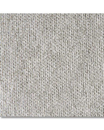 Close-up of a textured light grey carpet sample shows a consistent, tightly woven pattern with subtle shading, offering ultra-plush comfort for modern luxury. Clean edges perfectly complement a Millenium 4 Piece Right L sectional sofa.