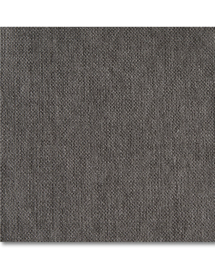 The Peyton 6 Piece Pit features a luxurious square swatch of textured gray fabric with a subtle woven pattern, showcasing tightly knit material with soft tone variations for a sophisticated and uniform appearance.