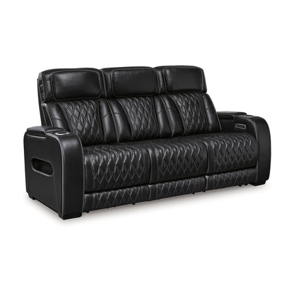 Obsidian Dual Power Leather Reclining Sofa