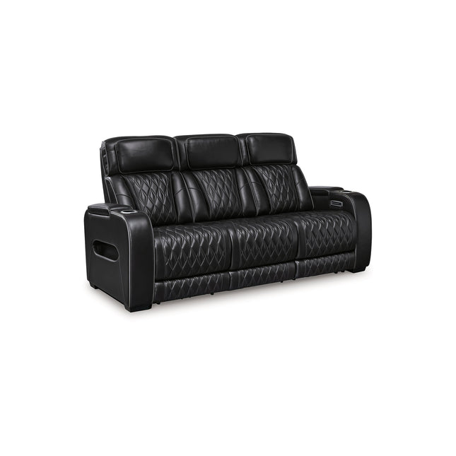 Obsidian Dual Power Leather Reclining Sofa