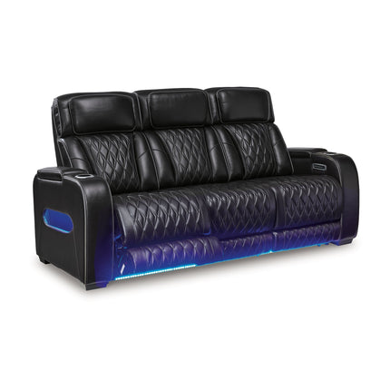 Obsidian Dual Power Leather Reclining Sofa