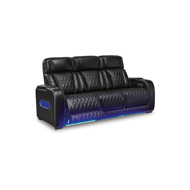 Obsidian Dual Power Leather Reclining Sofa