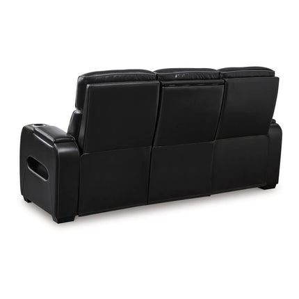 Obsidian Dual Power Leather Reclining Sofa