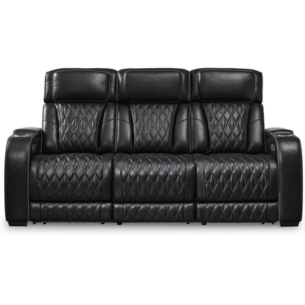 Obsidian Dual Power Leather Reclining Sofa
