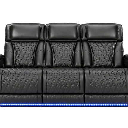 Obsidian Dual Power Leather Reclining Sofa