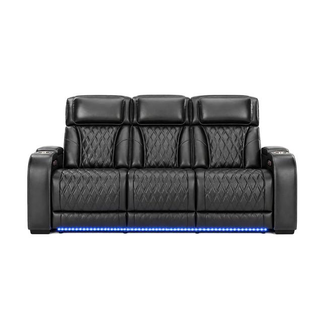 Obsidian Dual Power Leather Reclining Sofa