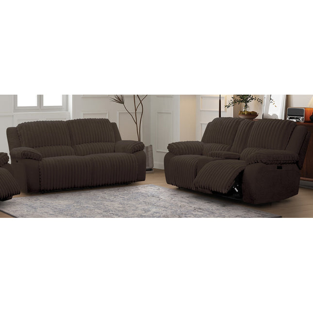 Brown Bear Ironwood Collection deep chocolate power reclining sofa group — Cozy & Rustic