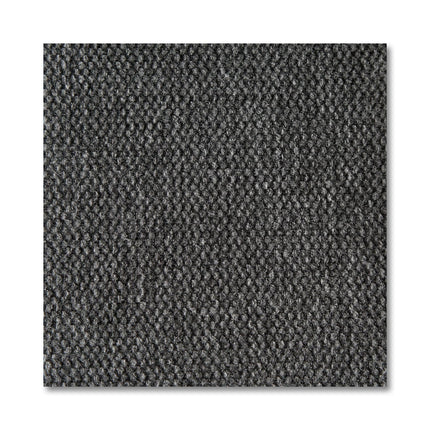 A close-up of a textured dark gray carpet reveals a tightly woven pattern with a uniform, slightly speckled look. The surface appears soft yet durable, similar to the My Cloud Slope Loveseat customizable furniture, showcasing subtle variations in shades of gray.