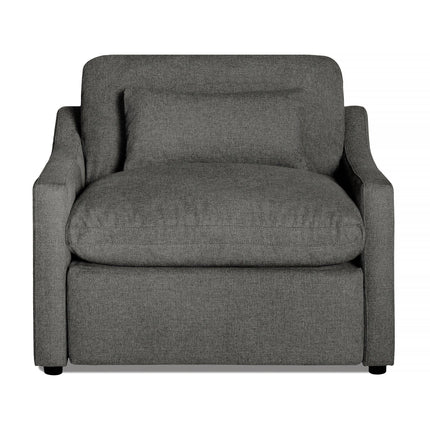 The My Cloud Slope Power Recliner features a minimalist gray design, plush seat, cushioned backrest, and straight armrests. It includes a matching pillow for comfort and is ideal for a modern living room.