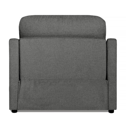 The My Cloud Slope Power Recliner, shown from the back, features a simple rectangular design with a slightly rounded back cushion and low-profile arms, resting on small black feet. This customizable piece blends seamlessly into any interior space.