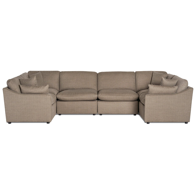 The My Cloud / Slope Arm is a large, beige sectional sofa with an L-shape, featuring multiple cushions. It has a comfy fabric texture with machine-washable covers, ideal for any living room.