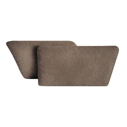 Two brown, rectangular My Cloud Cushion Covers made of soft, textured fabric are slightly angled against a plain white background. They are perfect for replacing old covers or refreshing your customizable sectional setup.