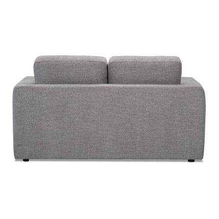 Discover Italian luxury with our modern, minimalist Lugano Loveseat. Crafted from premium grey fabric, it features two back cushions and a simple rectangular shape, perfect for enhancing any contemporary living space.