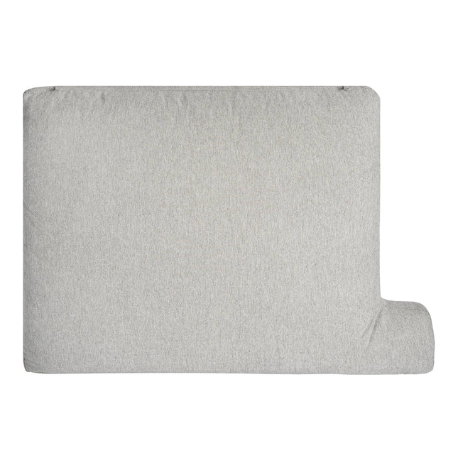 The My Cloud Cushion Cover, designed for a My Cloud sectional, features a light gray, rectangular upholstery with a small cylindrical extension. The elegant and comfortable fabric offers customizable replacement covers to seamlessly match any decor.