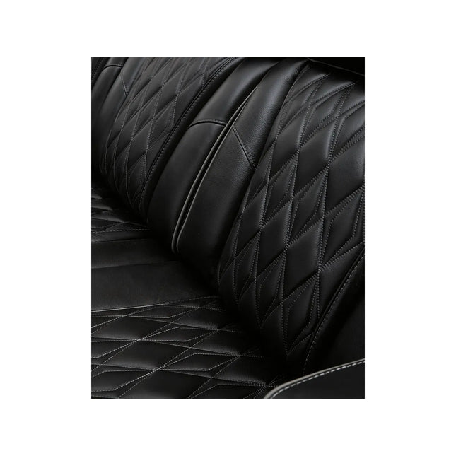 Obsidian Dual Power Leather Reclining Loveseat with Console
