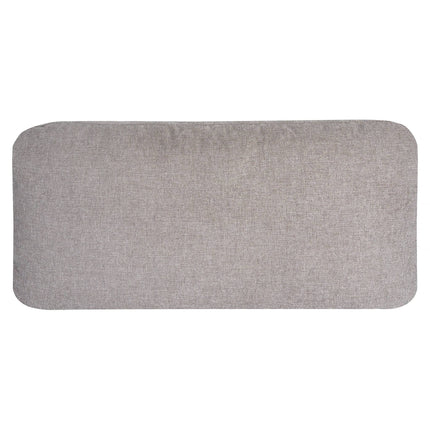 A rectangular cushioned headboard in light gray fabric with rounded corners, seen front-on. Its chic, subtle texture effortlessly complements any decor and pairs beautifully with the My Cloud Slope Cushion Cover for a harmonious look.