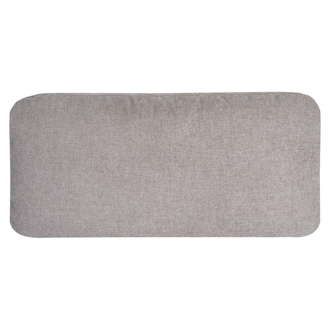 A rectangular cushioned headboard in light gray fabric with rounded corners, seen front-on. Its chic, subtle texture effortlessly complements any decor and pairs beautifully with the My Cloud Slope Cushion Cover for a harmonious look.