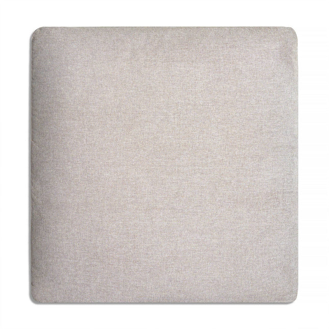 The My Cloud / Slope Arm is a square beige-gray fabric cushion featuring a slightly textured surface, perfect for sectionals. With softly rounded edges and tightly stretched fabric, its neutral color offers a minimalist look. Machine-washable covers ensure easy maintenance.