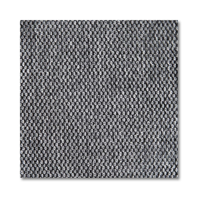 Close-up of a textured gray fabric with a tightly woven pattern, reminiscent of mid-century modern design. It forms a grid-like structure with a subtle sheen, covering the entire frame uniformly and deeply, much like the elegance of the Maddox Chair.