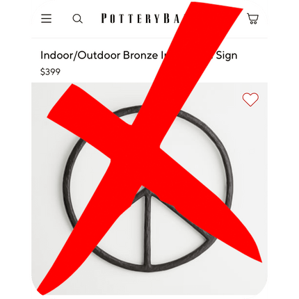 Steel Peace Sign 36"