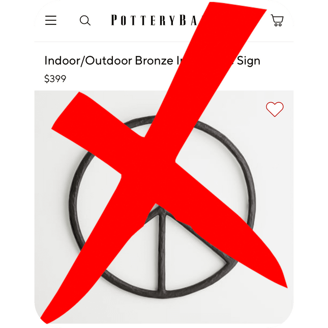 Steel Peace Sign 36"